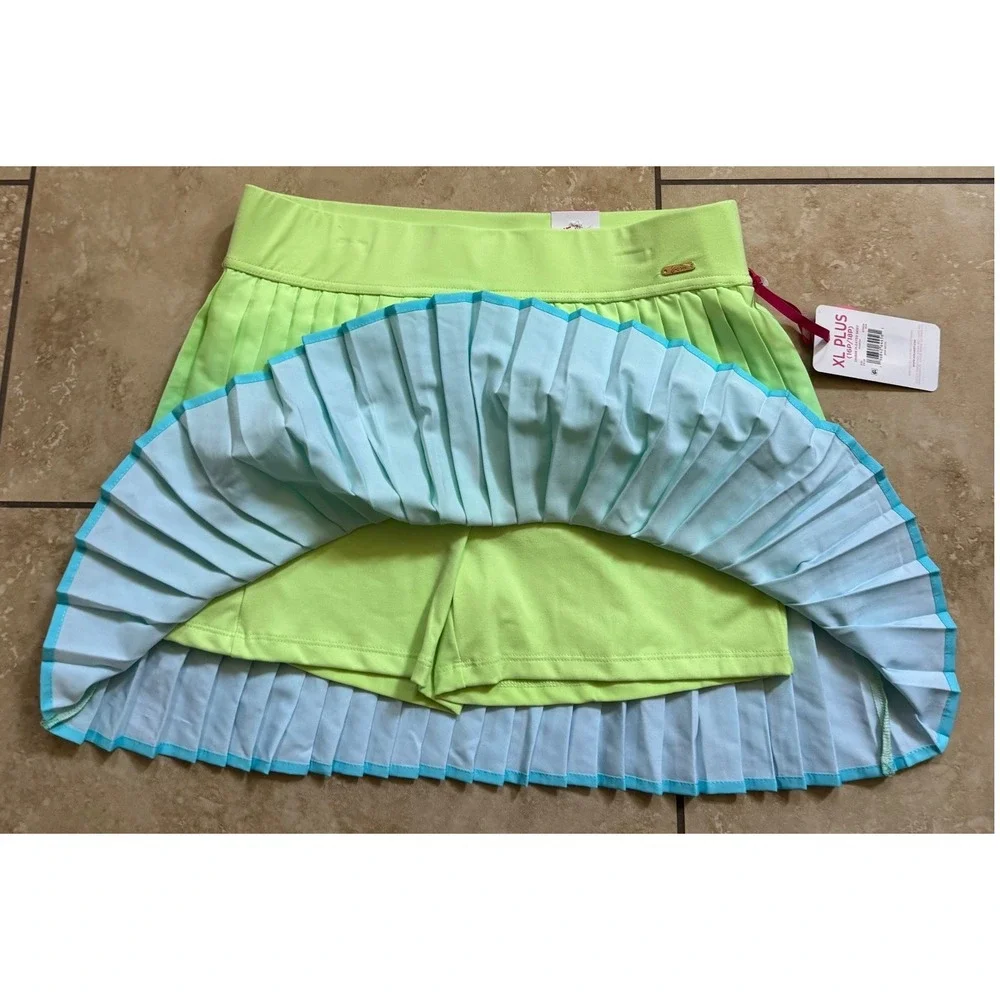 Justice Pleated‎ Skort Girls XL Plus 16P/18P Green Blue Ombre Active Sporty NEW